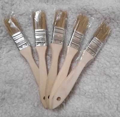 1 Inch Wooden Handle Paint Brush - Pack Of 5 • £1.99