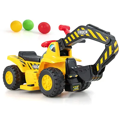 6V Battery Electric Kids Ride On Excavator Toy Car Toddlers Construction Vehicle • £54.95