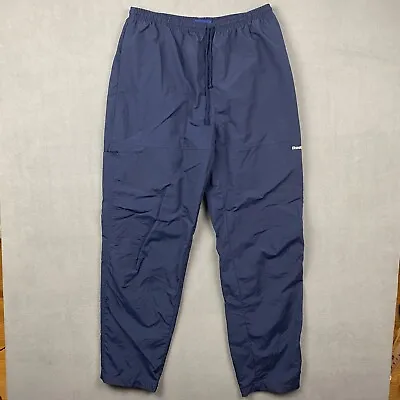 Vintage Reebok Track Pants Mens XL Blue Lined NYLON Windbreaker 90s Workout Gym • $29.89