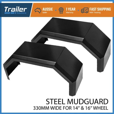 $195.41 • Buy Trailer Steel Mudguards Black 4x4 Ute Mud Guards 13 Inch Wide For 14  16  Wheel