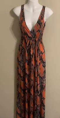 Veronica M Sleeveless Orange Maxi Dress S • $27.50