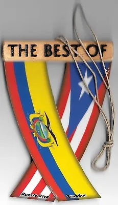 Rear View Mirror Flags Puerto Rico And Ecuador Unity Flagz For Inside The Car • $12.98