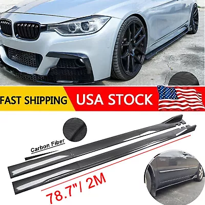 Carbon Fiber Side Skirt Rocker Panel Splitter Lip For F30 E92 E90 E36 E30 328i • $79.99