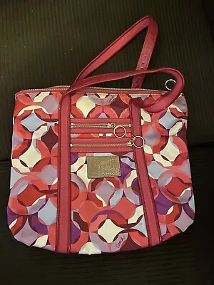 Coach Poppy Signature Pink Tote Bag Shoulder Purse Limited Signature C Pink Rare • $115