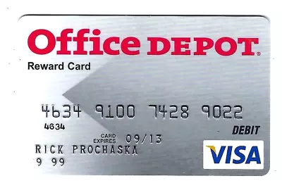 Vintage Office Depot VISA Debit Card Expired 09/2013 • $1