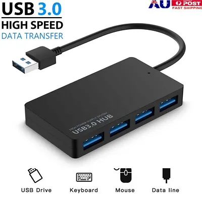 $7.79 • Buy Multi USB 3.0 Hub 4 Port High Speed Slim Compact Expansion Smart Splitter