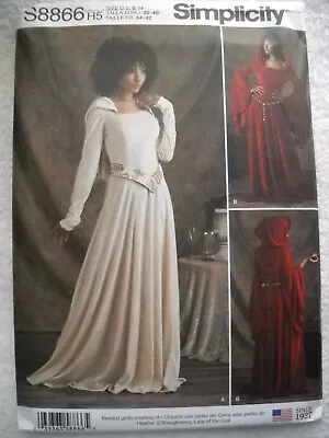 Renaissance Medieval Dress Misses Size 6-14 Simplicity 8866 Sewing Pattern * • $11.24