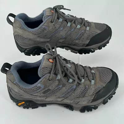 Merrell Moab 2 Ventilator WOMENS Gray Blue Lace Up Hiking Shoes Sneakers SIZE 9 • $34.97