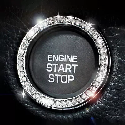 1x Silver Auto Car SUV Decorative Button Start Switch Diamond Ring Accessories • $7.54