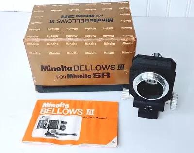 Bellows III Minolta SR Cameras With Box And Manual • $29.95