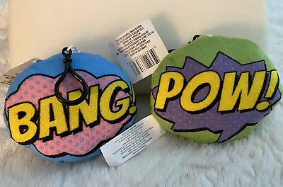 Keychains Belt Loop Bang Pow Pillow Superheros 4” Comics Lot Of 2 Plush • £4.82