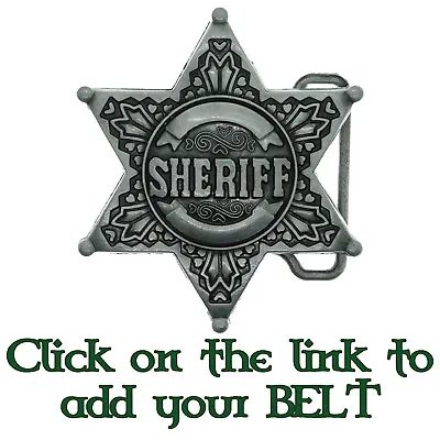 £14.99 • Buy Sheriff Badge Belt Buckle Star Cowboy Western American USA Police Biker Metal 