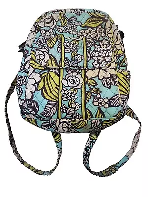 Vera Bradley Backpack Island Blooms Travel Small Bag School Blue Green Black • $12