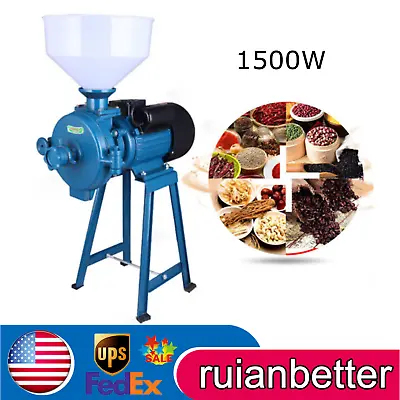 1500W Commercial Grinder Grain Mill Adjustable Grinding Miller Machine + Funnel • $170.05