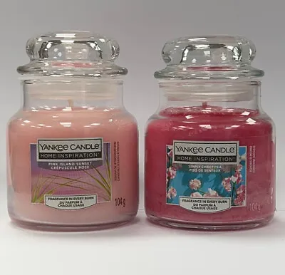 Yankee Candle 104g Jar Pink Island Sunset  & 104g Jar Simple Sweet Pea New • £19.99