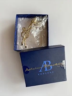 £10 • Buy Adrian Buckley Brooch Pin Rhinestone Faux Pearl Flower Spray Goldtone New