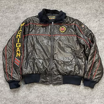 Vintage 80s Style Auto Competition Michigan International Speedway Racing Jacket • $45