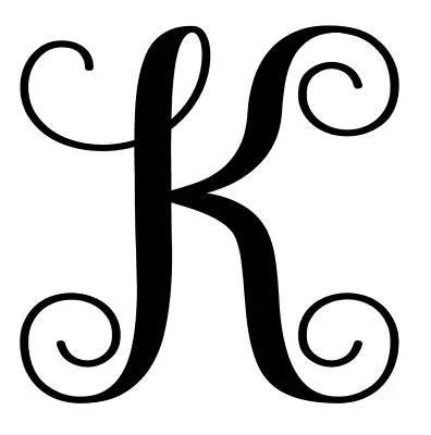 Scroll Monogram Letter K Vinyl Decal Sticker For Home Cup Mug Car Wall A1052 • $4.99