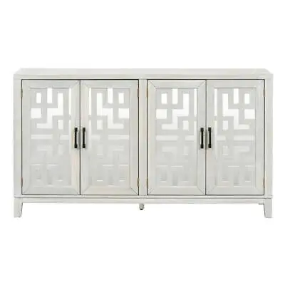 Hollow-mirrored Pattern&Large Storage Space Buffet Sideboard With 4-Doors • $377.79