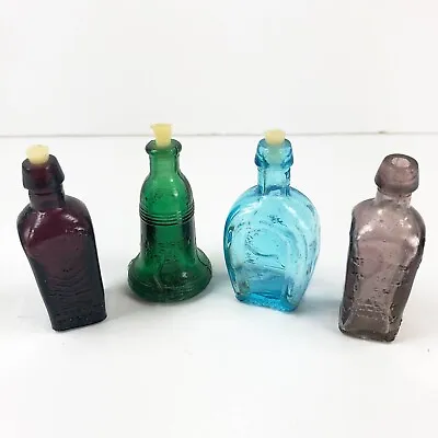 Lot 4 Wheaton Miniature Glass Bottle Repro Liberty Bell Tree Life Horseshoe • $16