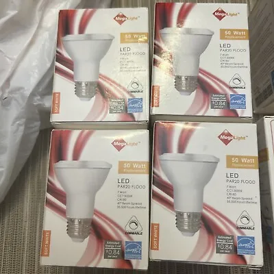 Lot Of 4 MegaLight 7 Watt Replaces 50W LED Par20 Flood Bulbs E26 Base Energy Str • $12