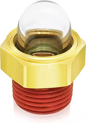 Oil Sight Glass 1/2 NPT Hex Head Domed Oil Sight Glass Brass Bulls Eye Sight G • £19.16