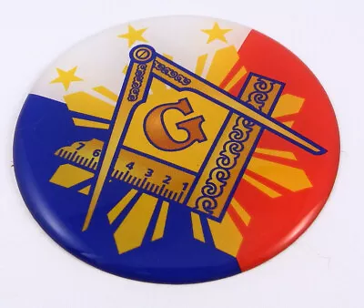 Mason Masonic Philippines Round Domed Decal Emblem Car Bike 3d Sticker  2.44   • $6.99