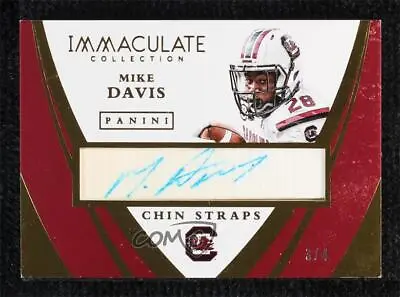 2015 Immaculate Collegiate Chin Straps Signatures /4 Mike Davis Rookie Auto RC • $12.90