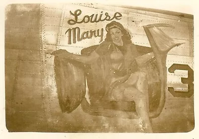 Org. Nose Art Photo: B-24 Bomber  LOUISE MARY !!! • $8