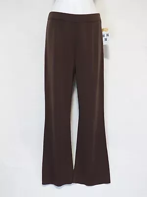 Exclusively Misook Brown Straight Leg Dress Pants W/ Elastic Waist Size M (US) • $45.60