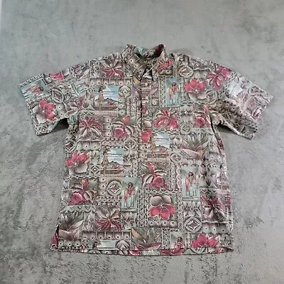 Reyn Spooner Mele Kalikimaka Hawaiian Shirt Mens XL Tiki Girl Short Sleeve • $40.56