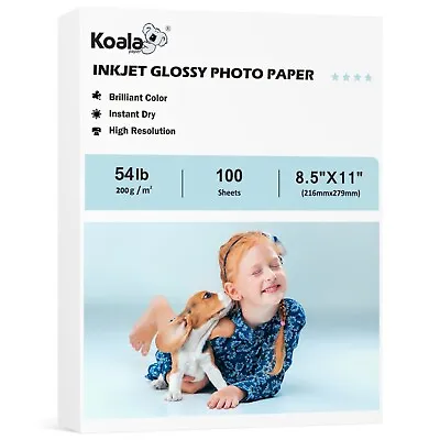 Koala Premium Glossy Photo Paper 8.5x11 54lb For Inkjet Printers Epson Canon • $16.99