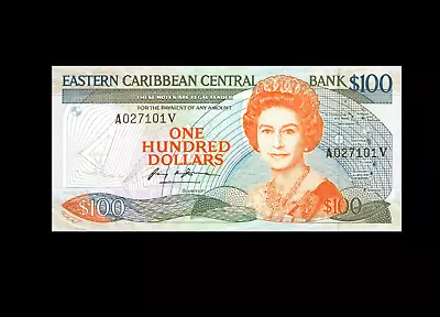 Reproduction Rare East Caribbean St. Vincent 100 Dollars 1986 Queen UK UNC • £10.49