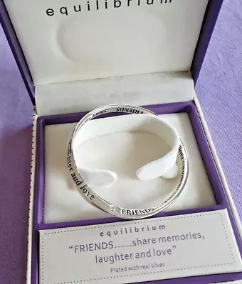 Message  Friends  Bangle  Equilibrium Silver Plated Sentimental Message Bangle • £13.99