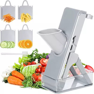 $17.99 • Buy Safe Mandoline 5-in-1 Vegetable Slicer Chopper, Garlic Grinder, Julienne Cut