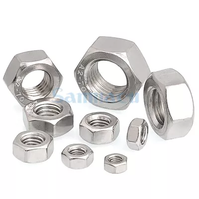 £2.95 • Buy M8 M10 M12 M14 M16 304 Stainless Fine Tooth Left-hand Thread Nut Counter Nut