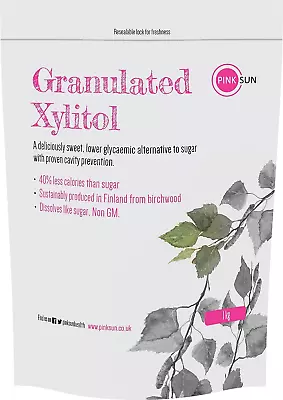 PINK SUN Xylitol Sweetener 1kg Or 3kg 5kg Sugar Replacement Granules Substitute • £15.64