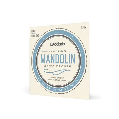 D'Addario EJ62 80/20 Bronze Mandolin Strings Light 10-34 Standard • $7.99