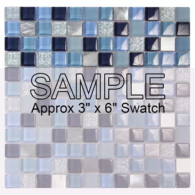 Mosaic Tile Glass Marble Metal Coeus Kitchen Bathroom Fireplace Backsplash Blue • $4