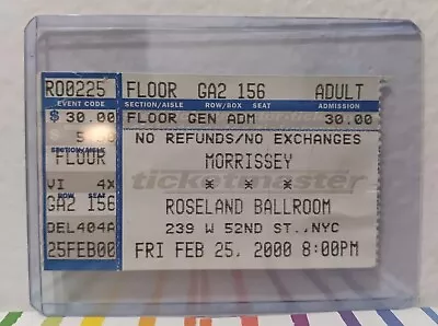 Morrissey Concert Ticket Stub Roseland Ballroom New York 2/25/2000 • $19.99