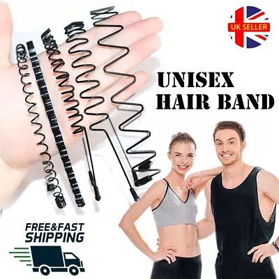 Multi-Style Metal Sports Unisex Hairband Headband Hoop Spring Flexible Hairband  • £2.72