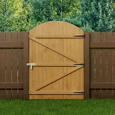 Wooden Garden Gate Rounded Arch Top Fence Pedestrian Pinewood Doors 105X150CM • £69.95