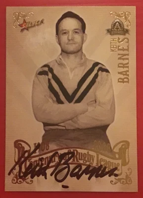 $40 • Buy KEITH BARNES Signed - 2008 Centenary Of Rugby League Card