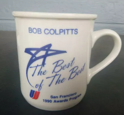 Vintage United Airlines Cup Coffee Mug San Francisco Awards Bob Colpitts 1990 • $12.99