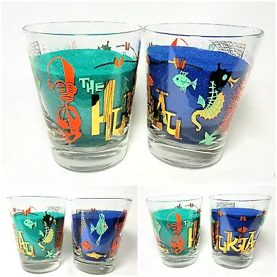 Hukilau Glasses Kevin Kidney Design Tiki Mai Kai 2015 Restaurant Florida Fish • $149.99