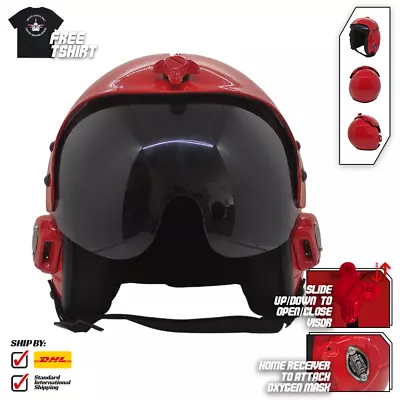 Top Gun Plain Red Hgu-33 Flight Helmet Movie Prop Pilot Aviator Usn Usaf V2 + Sh • $837.32