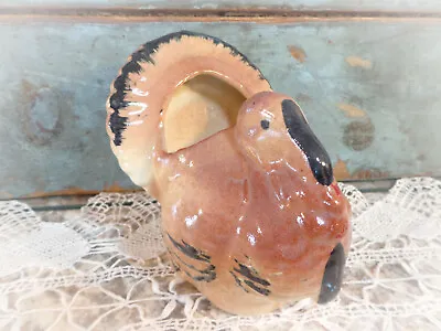 Vintage Ceramic Turkey Planter 1940s Thanksgiving Decor • $29