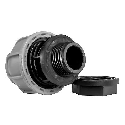 MDPE 20mm / 25mm Nut & Washer Water Butt Storage Tank To MDPE Pipe Connector • £6.49