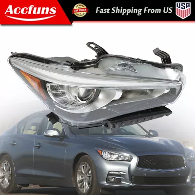 For 2014-2017 Infiniti Q50 LED W/o AFS Headlight Headlamp Chrome RH Side Clear • $149.99