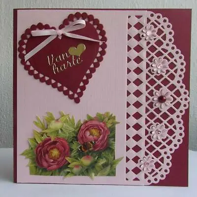 Stamps Dies Scrapbooking Flower Lattice Dot Edge Metal Cutting Dies Embossing • £3.32